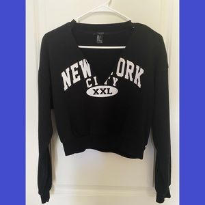 Forever 21 Black Low Cut Sweatshirt
